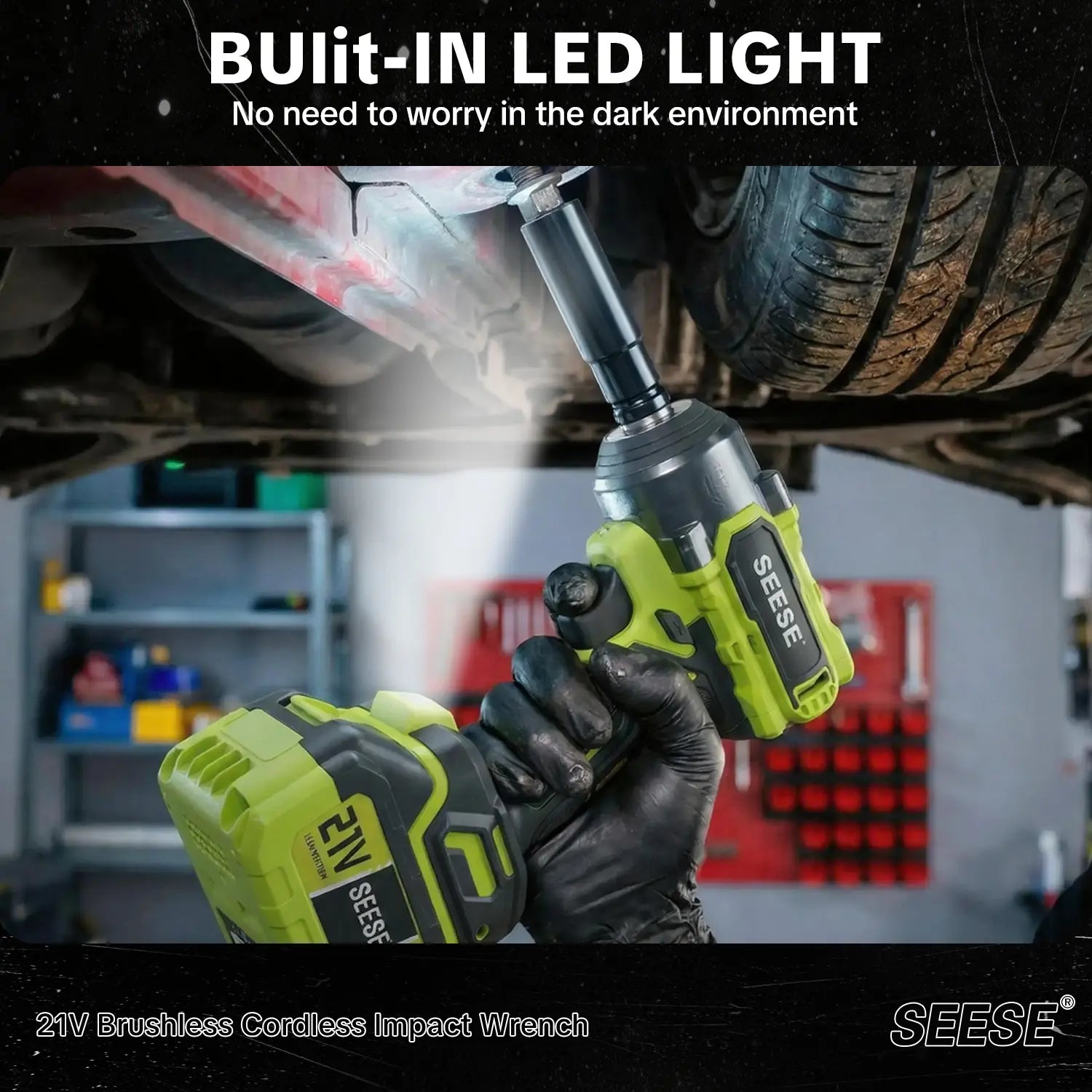【Dealsforyoudays】Seese 3 in 1 Cordless Impact Wrench 590 Ft-Lbs(800N.M) 3200IPM 1/2 Impact Gun High Torque Electric Impact Driver Cordless Impact Wrench with 21V 2 X4.0Ah Battery ,LED Light,9 Sockets,8 Drills,6 Screws & Case for Homecar Tire Lug Nut Fathe