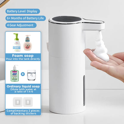 New Wall Mounted Automatic Soap Dispenser Foam Smart Hand Washing Machine 400Ml Liquid Rechargeable Bathroom Induction Sensor