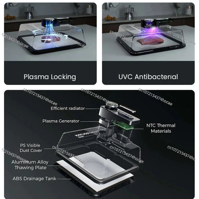 Type-C Charging Defrosting Box Ultra-Fast Fresh Recovery Machine Beef Frozen Food Meat Seafood Defrosting Plate