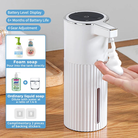 New Wall Mounted Automatic Soap Dispenser Foam Smart Hand Washing Machine 400Ml Liquid Rechargeable Bathroom Induction Sensor