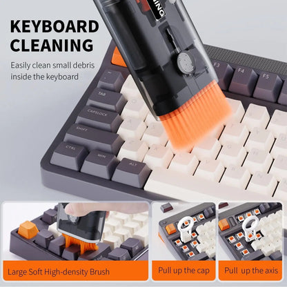 Keyboard Cleaner Laptop Cleaning Kit - 33-In-1 PC, Tech & Electronics Cleaning Tools with Retractable Brush, Earbud Cleaner