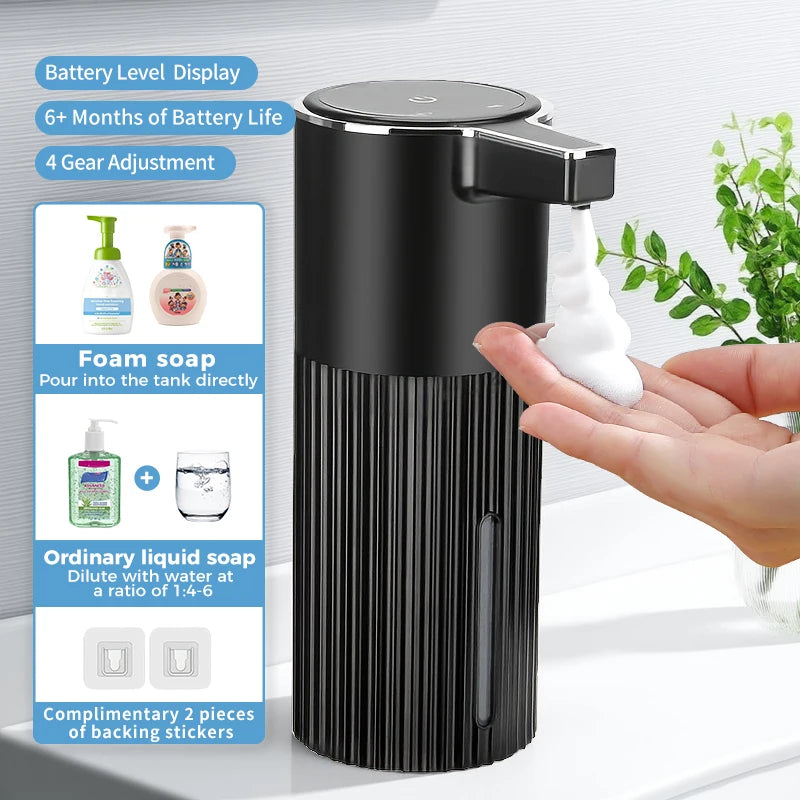 New Wall Mounted Automatic Soap Dispenser Foam Smart Hand Washing Machine 400Ml Liquid Rechargeable Bathroom Induction Sensor