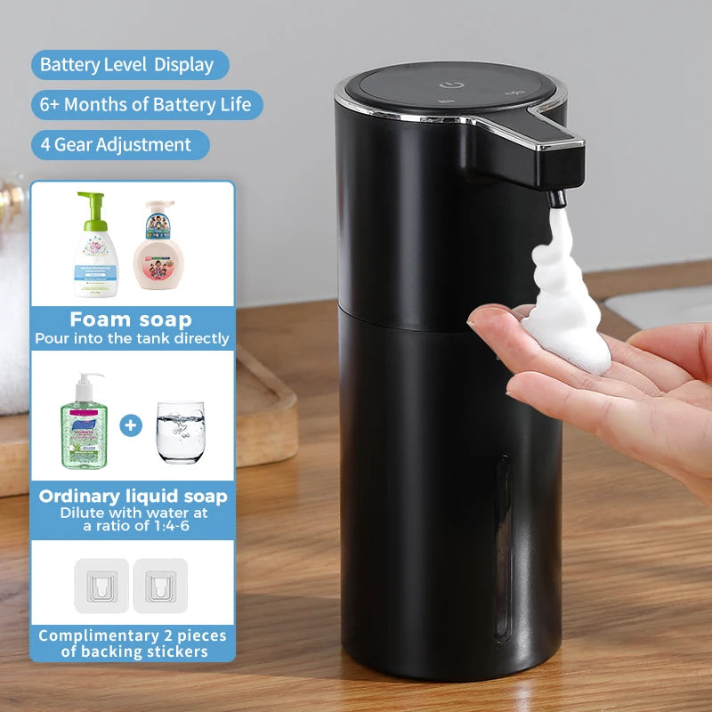 New Wall Mounted Automatic Soap Dispenser Foam Smart Hand Washing Machine 400Ml Liquid Rechargeable Bathroom Induction Sensor