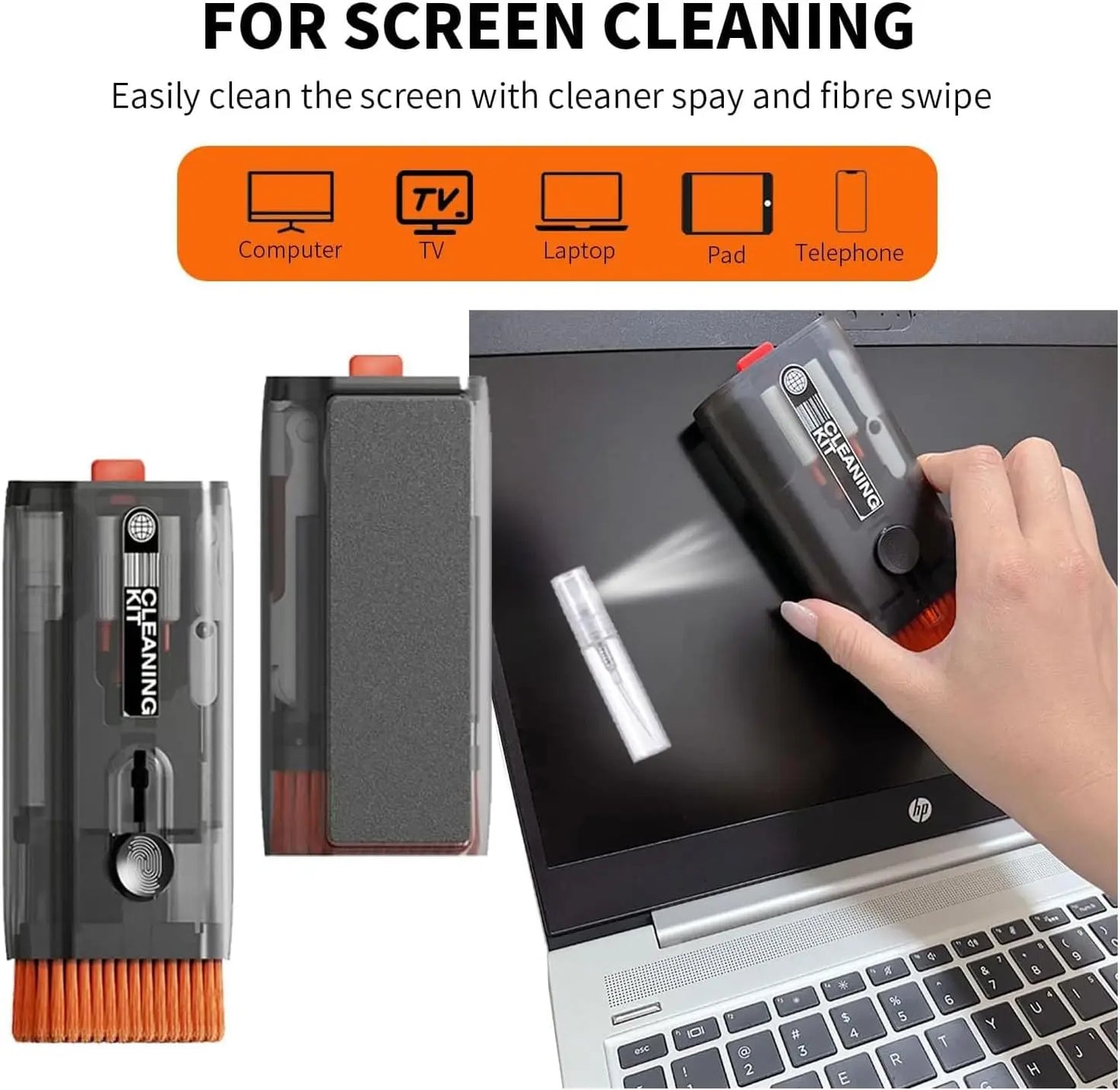 Keyboard Cleaner Laptop Cleaning Kit - 33-In-1 PC, Tech & Electronics Cleaning Tools with Retractable Brush, Earbud Cleaner