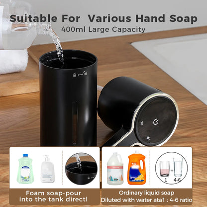 New Wall Mounted Automatic Soap Dispenser Foam Smart Hand Washing Machine 400Ml Liquid Rechargeable Bathroom Induction Sensor
