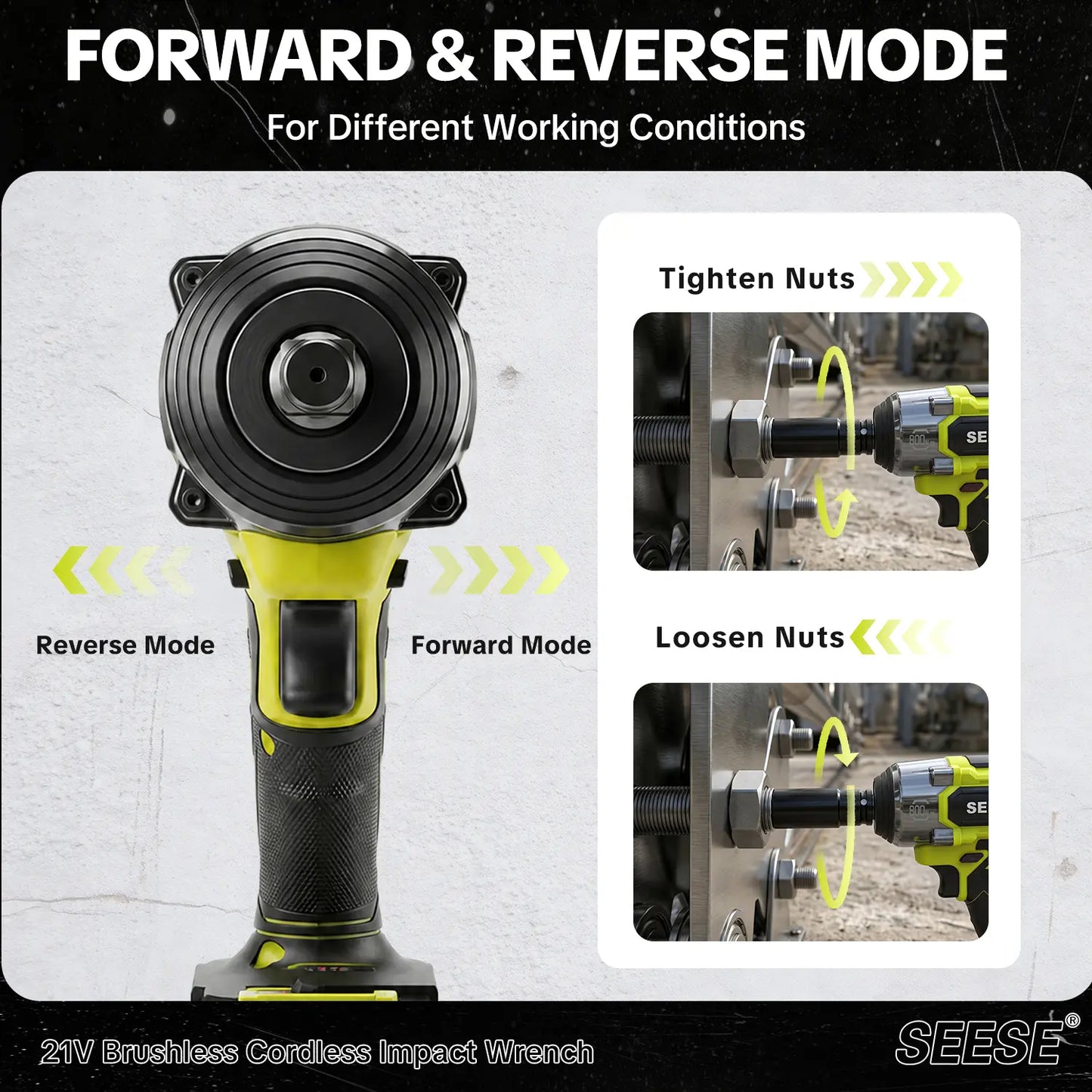 【Dealsforyoudays】Seese 3 in 1 Cordless Impact Wrench 590 Ft-Lbs(800N.M) 3200IPM 1/2 Impact Gun High Torque Electric Impact Driver Cordless Impact Wrench with 21V 2 X4.0Ah Battery ,LED Light,9 Sockets,8 Drills,6 Screws & Case for Homecar Tire Lug Nut Fathe