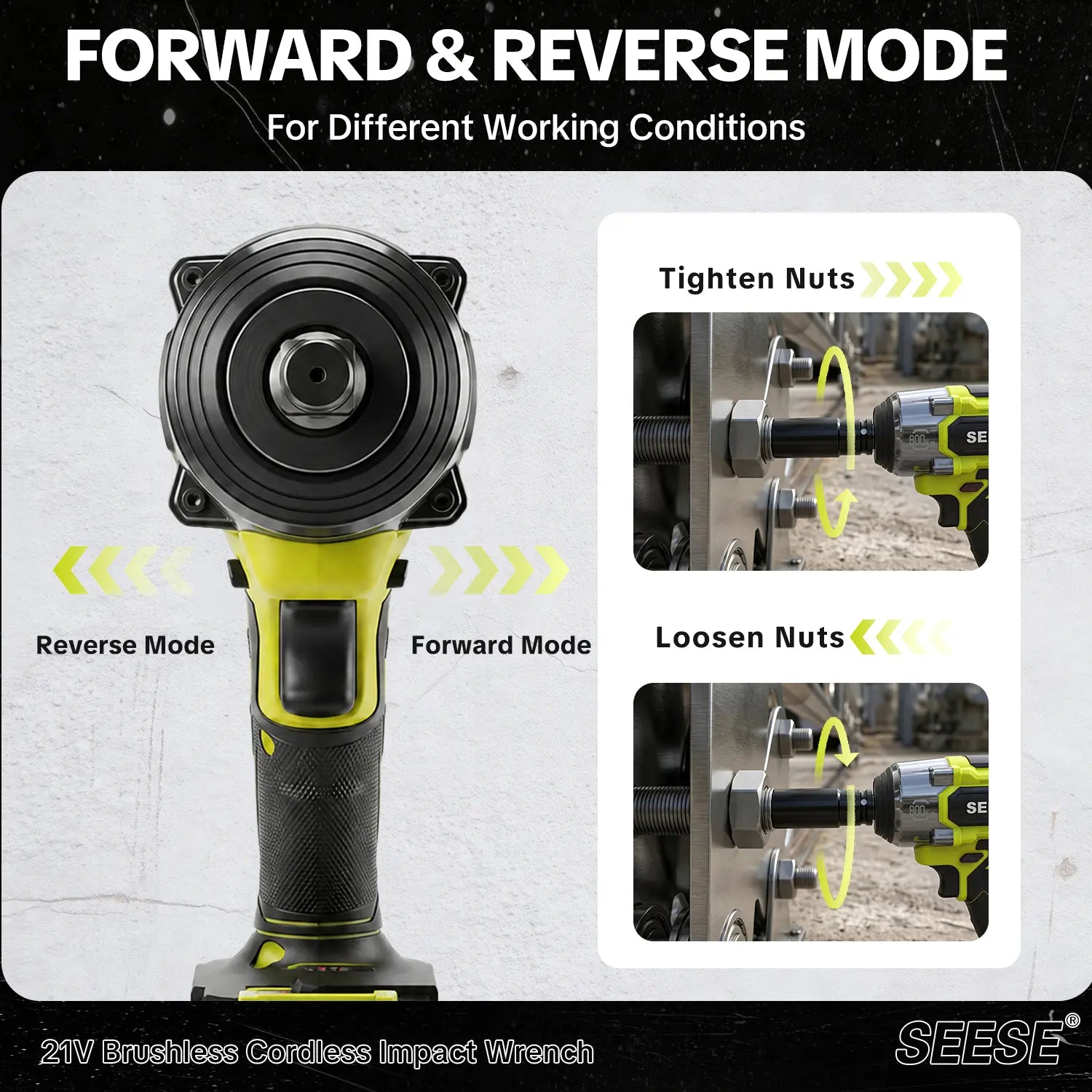 【Dealsforyoudays】Seese 3 in 1 Cordless Impact Wrench 590 Ft-Lbs(800N.M) 3200IPM 1/2 Impact Gun High Torque Electric Impact Driver Cordless Impact Wrench with 21V 2 X4.0Ah Battery ,LED Light,9 Sockets,8 Drills,6 Screws & Case for Homecar Tire Lug Nut Fathe